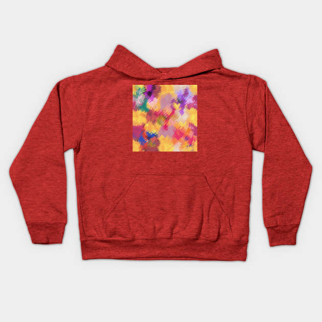 Colorful Blurry Abstract Mosaic Design Kids Hoodie by aspinBreedCo2